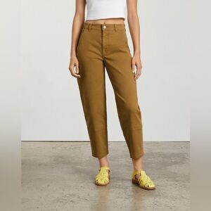 Everlane Utility Barrel Pant (brown/mustard yellow)
